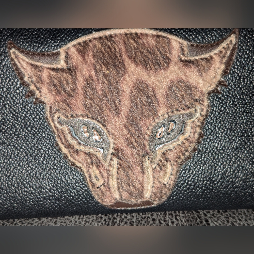 Stella McCartney Vegan Leather Calf Hair Leopard Zip Wallet Black COA VGUC - Picture 5 of 10